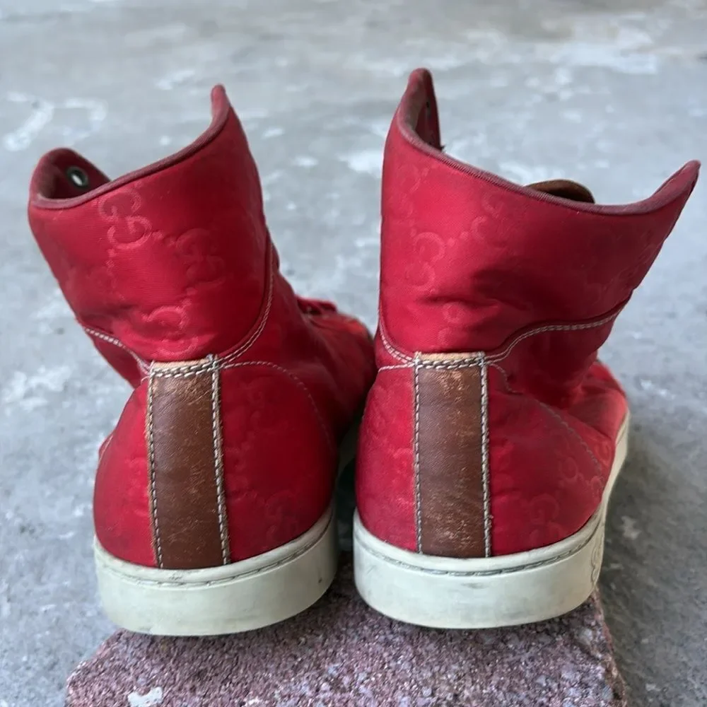 Gucci Red nylon high tops